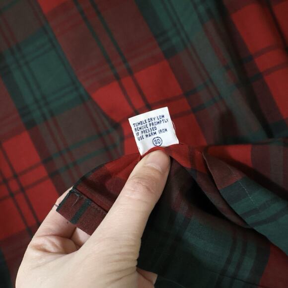 Vintage Arrow Tartan Plaid Red Green Navy Long Sleeve Button Down Shirt Lot L - Picture 6 of 8
